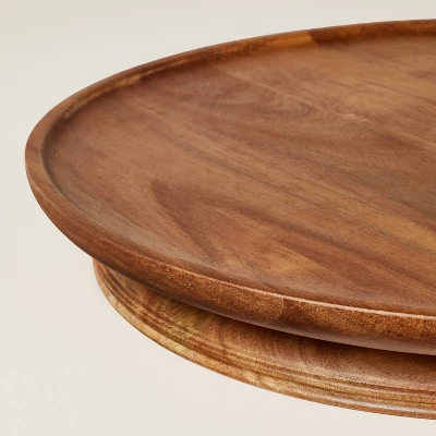 14" Wooden Pedestal Lazy Susan Brown - Hearth & Hand™ With Magnolia 4 14" Wooden Pedestal Lazy Susan Brown - Hearth & Hand™ With Magnolia - Image 2