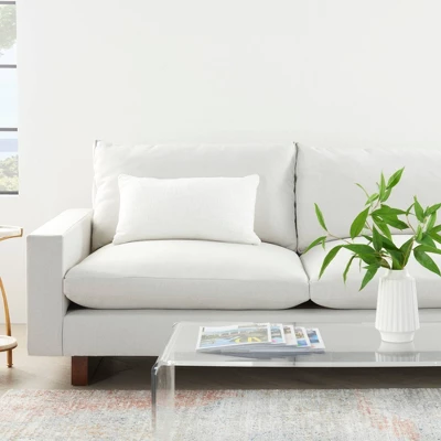 14"x24" Oversized Life Styles Solid Woven Cotton Lumbar Throw Pillow White - Mina Victory 4 14"x24" Oversized Life Styles Solid Woven Cotton Lumbar Throw Pillow White - Mina Victory - Image 3