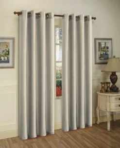 J&V TEXTILES 2 Panels Solid Grommet Faux Silk Window Curtain Drapes Treatment 58" Wide And 84" Length (Black) -Baxton Studio Store GUEST 9e63c753 f3e0 4f26 be4e 8f68d94655cb