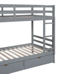 Twin-Over-Twin Bunk Bed With A Tree Decor And Two Storage Drawers-ModernLuxe -Baxton Studio Store GUEST 9edf87c9 d582 43f5 b1f9 1a33288a79e0