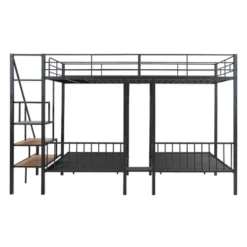 Full Over Twin-Twin Triple Bunk Bed With Drawers And Staircase - ModernLuxe -Baxton Studio Store GUEST 9ee83df9 62fe 43cb acca dcee1bfe73b2