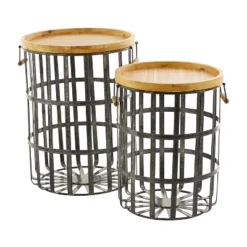 Set Of 2 Metal Storage Baskets Black - Olivia & May -Baxton Studio Store GUEST 9f813c1e 6ba1 4ec9 9d12 bec42ce69905