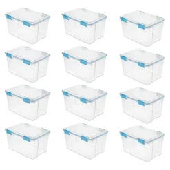 Sterilite 54 Quart Clear Plastic Stackable Storage Container Box Bin With Air Tight Gasket Seal Latching Lid Long Term Organizing Solution -Baxton Studio Store GUEST 9f9f528e 3cf0 4657 bde6 44c56d1ce732