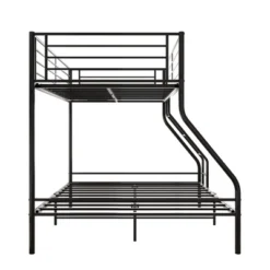 Twin-Over-Full Metal Bunk Bed With Ladder And Enhanced Upper-Level Guardrail, Black-ModernLuxe -Baxton Studio Store GUEST 9ffc532d 1645 4986 a534 8c741e44ad2a