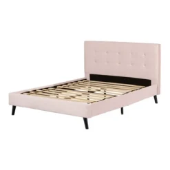 Maliza Upholstered Complete Platform Bed Pale Pink - South Shore -Baxton Studio Store GUEST a14962a5 1191 4ad5 a65a ab7371cf717e