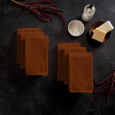 6pc Cotton Diamond Textured Hand Towel Set - Isla Jade 5 6pc Cotton Diamond Textured Hand Towel Set - Isla Jade - Image 3