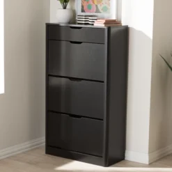 Cayla Modern And Contemporary Wood Shoe Cabinet - Black - Baxton Studio 12 Cayla Modern And Contemporary Wood Shoe Cabinet - Black - Baxton Studio -Baxton Studio Store GUEST a461f92b 03d3 49f9 a8b7 7b125fee708b