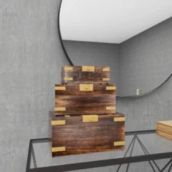 Set Of 3 Traditional Brass Inlaid Wooden Boxes - Olivia & May -Baxton Studio Store GUEST a4a2eb1d 413e 4a1c b04c 8efff5b49a84