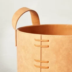 Faux Leather Storage Bin Camel Brown - Hearth & Hand™ With Magnolia -Baxton Studio Store GUEST a690a4f2 fdff 45a8 bfee d68985dd8506
