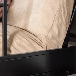 Twin Over Futon Analise Metal Bunk Bed Black - Saracina Home -Baxton Studio Store GUEST aa2d1e2d b75c 4bdb 9c73 1846806f43c6
