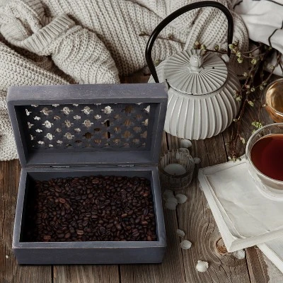 Mela Artisans Decorative Wooden Box With Hinged Lid In Trellis Design 5 Mela Artisans Decorative Wooden Box With Hinged Lid In Trellis Design - Image 3