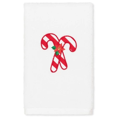 2pk Candy Canes Holiday Hand Towel Set White - Linum Home Textiles 4 2pk Candy Canes Holiday Hand Towel Set White - Linum Home Textiles - Image 2