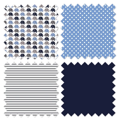 Bacati - Elephants Blue/Gray Storage Box Large 5 Bacati - Elephants Blue/Gray Storage Box Large - Image 3