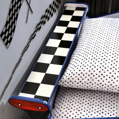 Twin Quessa Police Car Bed With Led Headlight Chair Black/White - HOMES: Inside + Out 10 Twin Quessa Police Car Bed With Led Headlight Chair Black/White - HOMES: Inside + Out - Image 8