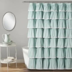 72"x72" Ruffle Shower Curtain - Lush Décor -Baxton Studio Store GUEST ac7db5a5 8358 45f3 abe2 067b4aee178a