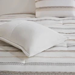 Madison Park 5pc Cove Clipped Jacquard Comforter Set White/Assorted Beiges -Baxton Studio Store GUEST ac9a3a26 2761 4a94 aa0e ba22c6213b23