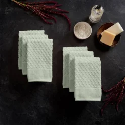 6pc Cotton Diamond Textured Hand Towel Set - Isla Jade 25 6pc Cotton Diamond Textured Hand Towel Set - Isla Jade -Baxton Studio Store GUEST ae11875d 9983 4e1b ba54 2039c074d10a