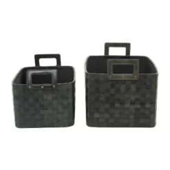 Set Of 2 Leather Storage Baskets Brown - Olivia & May -Baxton Studio Store GUEST aec929e5 10e8 472c 8122 b418735466cf