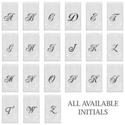 Creative Scents Set Of 2 White Fingertip Monogrammed Towels, Black Embroidered -Baxton Studio Store GUEST af25586f d717 425b 91c2 5b7ecedae4b3