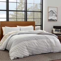 Eddie Bauer - Cooper Stripe Reversible Duvet Cover & Sham Set Beige -Baxton Studio Store GUEST af7d219b ddf3 4d6b 8451 e8e7f5939a9e