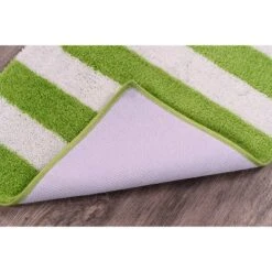 21"x34" Striped Washable Bath Rug Lime Green/White - Garland Rug -Baxton Studio Store GUEST b0130681 651d 4900 9285 bc81f049c263
