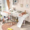 L-Shaped Twin Size Loft Bed With Ladder And Slide - ModernLuxe -Baxton Studio Store GUEST b02f58ca 5afa 4871 97a7 8849bfd6c65b