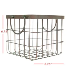 Patina Metal Basket - Foreside Home & Garden -Baxton Studio Store GUEST b11d758f c911 49ab 9a84 b80d503ae6d7