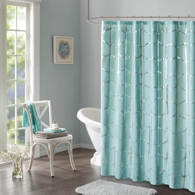 Arielle Printed Metallic Shower Curtain 5 Arielle Printed Metallic Shower Curtain - Image 3