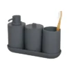 4pc Cade Bath Accessories Set Charcoal - IDESIGN -Baxton Studio Store GUEST b48ca63c 1d1f 4b05 b5f7 04af2983b32f