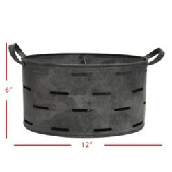 Galvanized Metal Utensil Caddy - Foreside Home & Garden -Baxton Studio Store GUEST b5848862 63ea 4223 8319 5ca62fd12efc