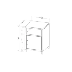 Sweedi Metal 1-Door Nightstand - South Shor -Baxton Studio Store GUEST b7cc3ee0 df48 4b68 b6cc a35dc33cc112