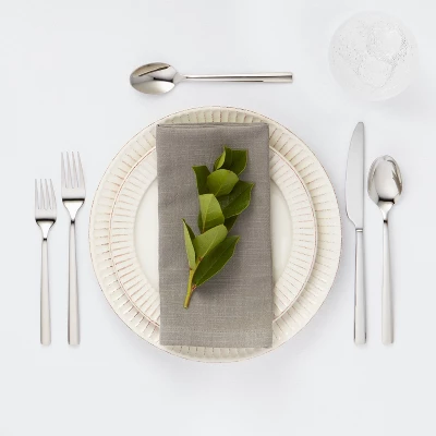 20pc Valona 18/10 Stainless Steel Flatware Set - Threshold Signature™ 3 20pc Valona 18/10 Stainless Steel Flatware Set - Threshold Signature™