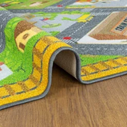 KC CUBS Boy & Girl Kids Country Farm Road W/ Construction Vehicle Car Traffic Educational Learning & Game Nursery Classroom Rug Carpet -Baxton Studio Store GUEST b84e4bc2 a1d5 4eb6 a920 afbc11c7f1dd