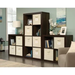 Stow Away 8 Cube Organizer Smoked Oak - Sauder -Baxton Studio Store GUEST b8a30a16 167c 4fb6 85ad 638935c05504