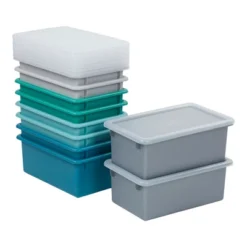 ECR4Kids Cubby Storage Bin With Non-Snap Lid, Plastic Conatiner, 10-Pack -Baxton Studio Store GUEST b9cbb81c e3d3 49aa b134 a880529c445f