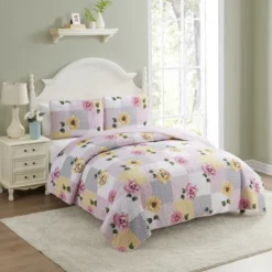 Sweet Home Collection Quilt Embroidered Soft And Luxurious Patch Quilt Set With Shams -Baxton Studio Store GUEST ba29701b 012c 4600 82ab 4d4d64584ace