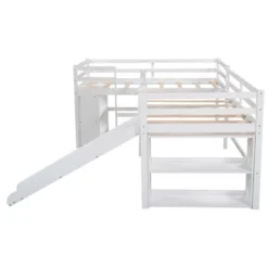 Twin Size L-Shaped Loft Bed With Movable Two-Tier Shelves And Slide - ModernLuxe 20 Twin Size L-Shaped Loft Bed With Movable Two-Tier Shelves And Slide - ModernLuxe -Baxton Studio Store GUEST ba3bd155 950d 441f ac08 30df7735c30e
