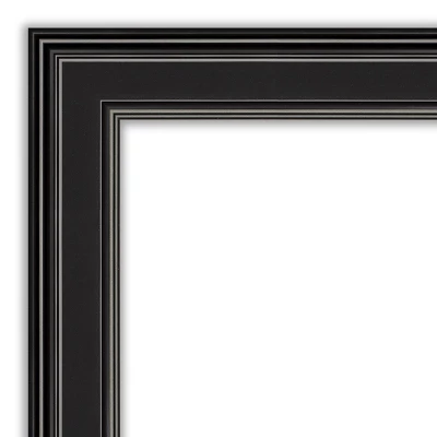 44" X 33" Non-Beveled Ridge Black Bathroom Wall Mirror - Amanti Art 4 44" X 33" Non-Beveled Ridge Black Bathroom Wall Mirror - Amanti Art - Image 2