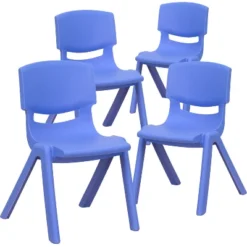 Emma And Oliver 4 Pack Plastic Stack School Chair With 12" Seat Height - Kids Chair -Baxton Studio Store GUEST bb2c8594 e30c 4a06 af1d de294f76a880