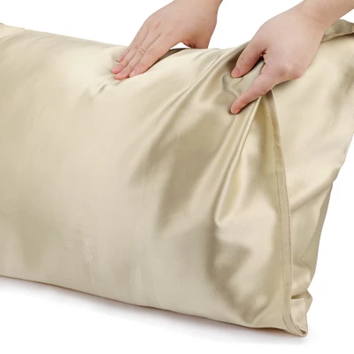 1 Pc Standard Silk For Hair And Skin Pillowcase Taupe - PiccoCasa 5 1 Pc Standard Silk For Hair And Skin Pillowcase Taupe - PiccoCasa - Image 3