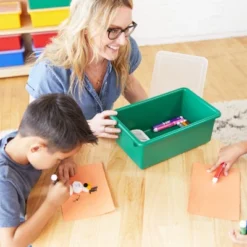 ECR4Kids Cubby Storage Bin With Non-Snap Lid, Plastic Conatiner, 10-Pack -Baxton Studio Store GUEST bc046dd8 6ab2 450d 886f f3a7966c346d