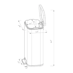 45L Rectangular Step Trash Can - Brightroom™ -Baxton Studio Store GUEST bc44a777 3ad8 456c b42b 05cf0b17d67c