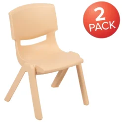 Emma And Oliver 2 Pack Plastic Stackable School Chair With 12"H Seat, Preschool Seating -Baxton Studio Store GUEST bc95c98c 340e 447b bc1a 68295a907c9a