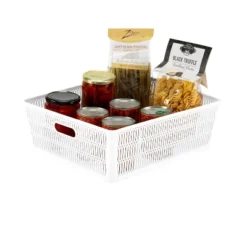 Simplify 2pk Large Slide And Stack Storage Shallow Totes White -Baxton Studio Store GUEST bd159bf7 5fd0 4b9f 82f2 eb97fac55449