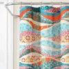 72"x72" Hailey Watercolor Wave Single Shower Curtain Turquoise - Lush Décor -Baxton Studio Store GUEST bda28d1f 36b7 4ed0 8396 b15a67f3f260