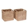 Set Of 2 Handmade Wicker Storage Cubes - 12-Inch Square Foldable Baskets With Handles - Made Of Hand-Twisted Water Hyacinth By Villacera (Natural) -Baxton Studio Store GUEST be20bedc 8855 4516 a819 311c47fd1176