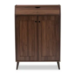 Cormier Walnut Finished 2 Door Wood Entryway Shoe Storage Cabinet Brown - Baxton Studio -Baxton Studio Store GUEST bed26c29 c131 47e2 af5c 117b2074bbf5
