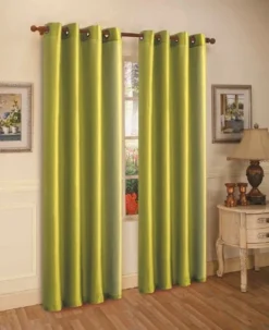 J&V TEXTILES 2 Panels Solid Grommet Faux Silk Window Curtain Drapes Treatment 58" Wide And 84" Length (Black) -Baxton Studio Store GUEST c0f23528 0992 4e51 9232 998b54476b87