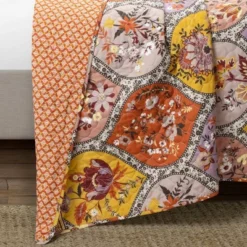 Lush Décor 3pc Bohemian Flower Reversible Oversized Cotton Quilt Set Orange/Lilac 13 Lush Décor 3pc Bohemian Flower Reversible Oversized Cotton Quilt Set Orange/Lilac -Baxton Studio Store GUEST c13a8068 810b 4e71 9908 8d971e008250