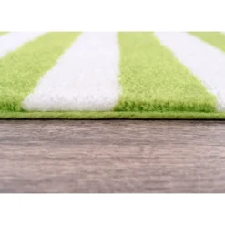 21"x34" Striped Washable Bath Rug Lime Green/White - Garland Rug -Baxton Studio Store GUEST c257cea5 022f 4177 a83f 35f5ee5ee769